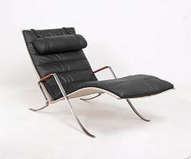 Show product details for FK87 Grasshopper Chair- Premium Black - Tan Canvas