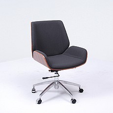 Morano Office Task Chair - Walnut Back - Mica Gray Fabric
