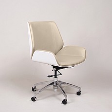 Show product details for Web Special: Morano Office Task Chair White Back - Parchment Leather
