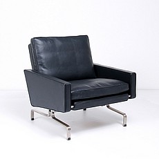 Show product details for PK31 Lounge Chair - Scandinavian Black Leather