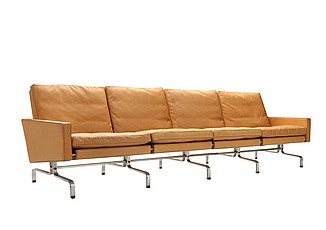 Show product details for Kjaerholm Style: PK31 4 Seat Sofa