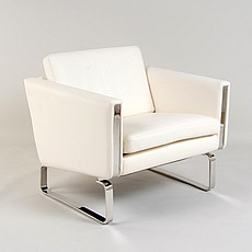 Show product details for JH Lounge Chair - Snowcap White Leather