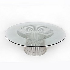 Platner Round Coffee Table - 42 inch Glass Top