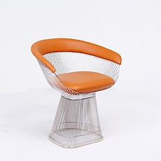 Show product details for Wire Dining Chair - Golden Tan Leather