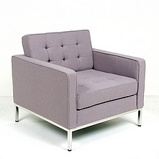 Show product details for Florence Knoll Lounge Chair - Smoke Gray Fabric - No Buttons