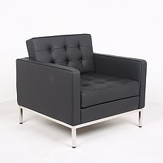 Florence Knoll Lounge Chair - Premium Black Leather