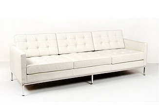Florence Knoll Sofa - Porcelain White Leather
