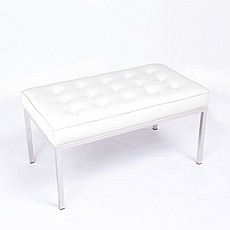 Florence Knoll Style: 36 Inch Bench - Arctic White Leather