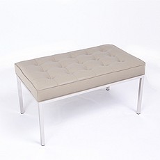 Show product details for Clearance: Florence Knoll 35 Inch Bench - Parchment Leather - with Buttons