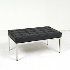 Show product details for Florence Knoll Style: 36 Inch Bench - Standard Black Leather