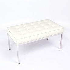 Florence Knoll Style: 36 Inch Bench - Alpine White Leather