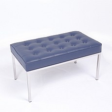 Florence Knoll Style: 36 Inch Bench - Navy Blue Leather
