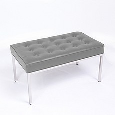 Florence Knoll Style: 36 Inch Bench - Cloud Gray Leather