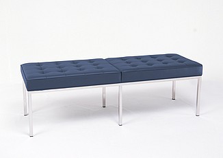 Florence Knoll Style: 60 Inch Bench - Navy Blue Leather