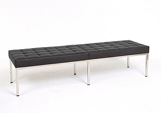 Show product details for Florence Knoll Style: 72 inch Bench - Premium Black Leather