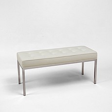 Show product details for Florence Knoll Style: 42 Inch Narrow Bench - Alpine White Leather