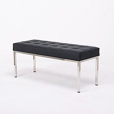 Show product details for Florence Knoll Style: 42 Inch Narrow Bench - Premium Black Leather