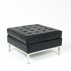 Florence Knoll Small Square Ottoman - Premium Black