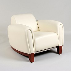 Show product details for Bugatti Lounge Chair - Bistro Creama Leather