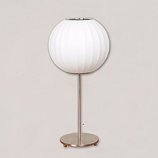 George Nelson Style: Silk Table Lamp - Chrome Base